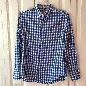 CREWCUTS Boys Blue Plaid Button Down Dress Shirt